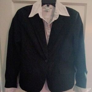 Black Cotton Blazer & Capris